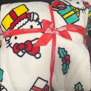 Hello Kitty Festive Blanket Set with Red and Yellow Accents